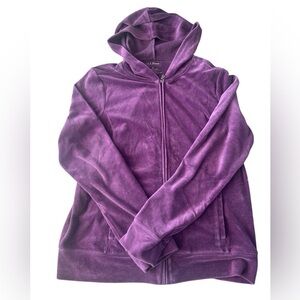 L.L.Bean Zip Up Valour Purple Hoodie Two Front Pockets Size Small